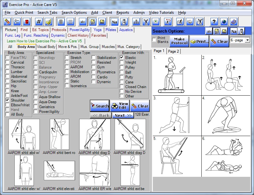 Exercise Pro Active Care Main Screen Shot